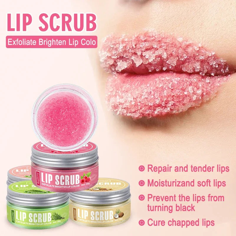 Fruity Lip Scrub, Exfoliates, Moisturizes & Smooths Fine Lip Lines for Soft