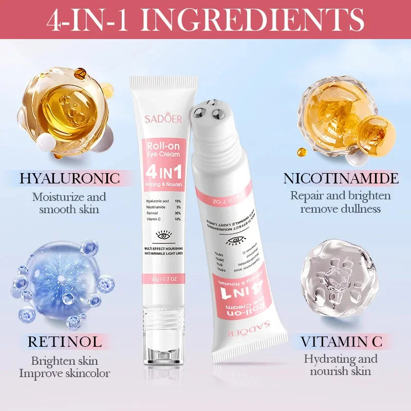Instant Eye Bag Removal Cream – Collagen Anti-Wrinkle Formula to Firm Skin, Fade Fine Lines & Brighten Dark Circles