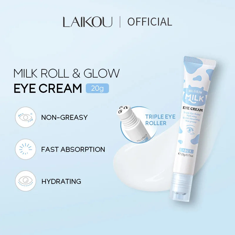 LAIKOU Milk Ball Radiant Eye Cream – 20g Brightening & Moisturizing Eye Treatment for Dark Circles